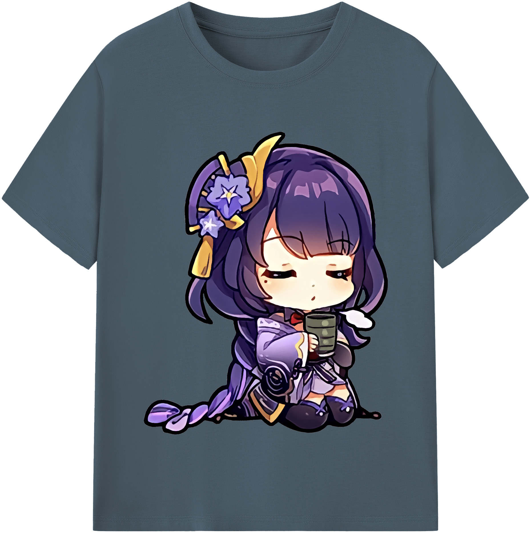 げんし神 雷電将軍 らいでんしょうぐん genshin Raiden Shogun 綿100％半袖Tシャツ（フロントプリント）